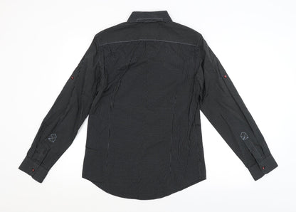 Mens UK Size S NEXT Black  Button-Up Long Sleeve Casual Shirt
