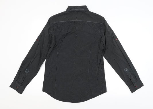 Mens UK Size S NEXT Black  Button-Up Long Sleeve Casual Shirt
