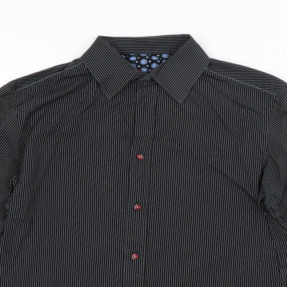 Mens UK Size S NEXT Black  Button-Up Long Sleeve Casual Shirt