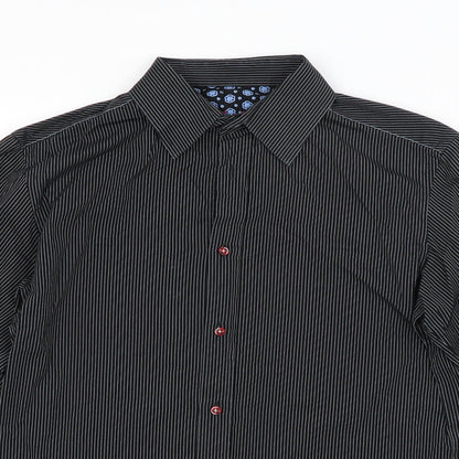 Mens UK Size S NEXT Black  Button-Up Long Sleeve Casual Shirt
