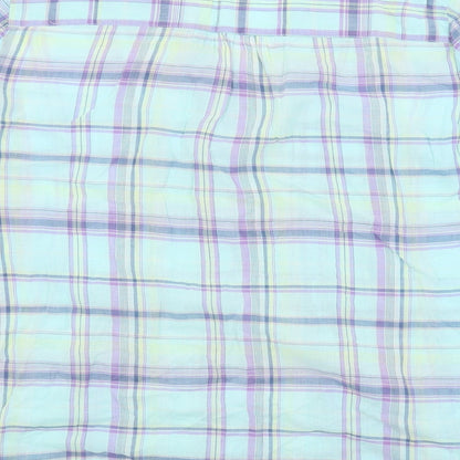 M&S Womens Blue Check  Basic Blouse