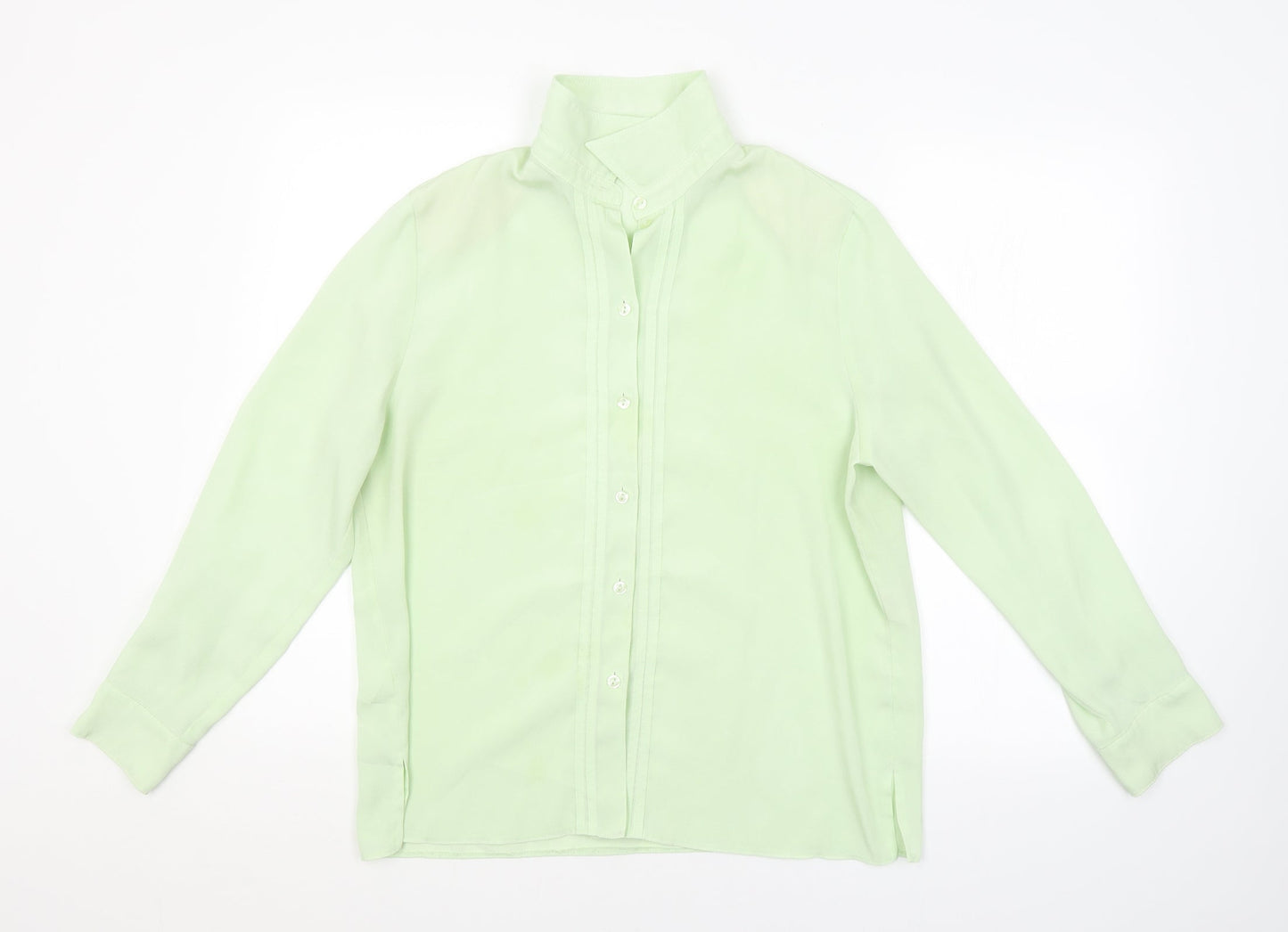 Womens UK Size 16 Preworn Green Basic Button-Up