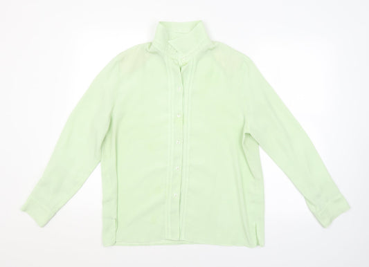 Womens UK Size 16 Preworn Green Basic Button-Up