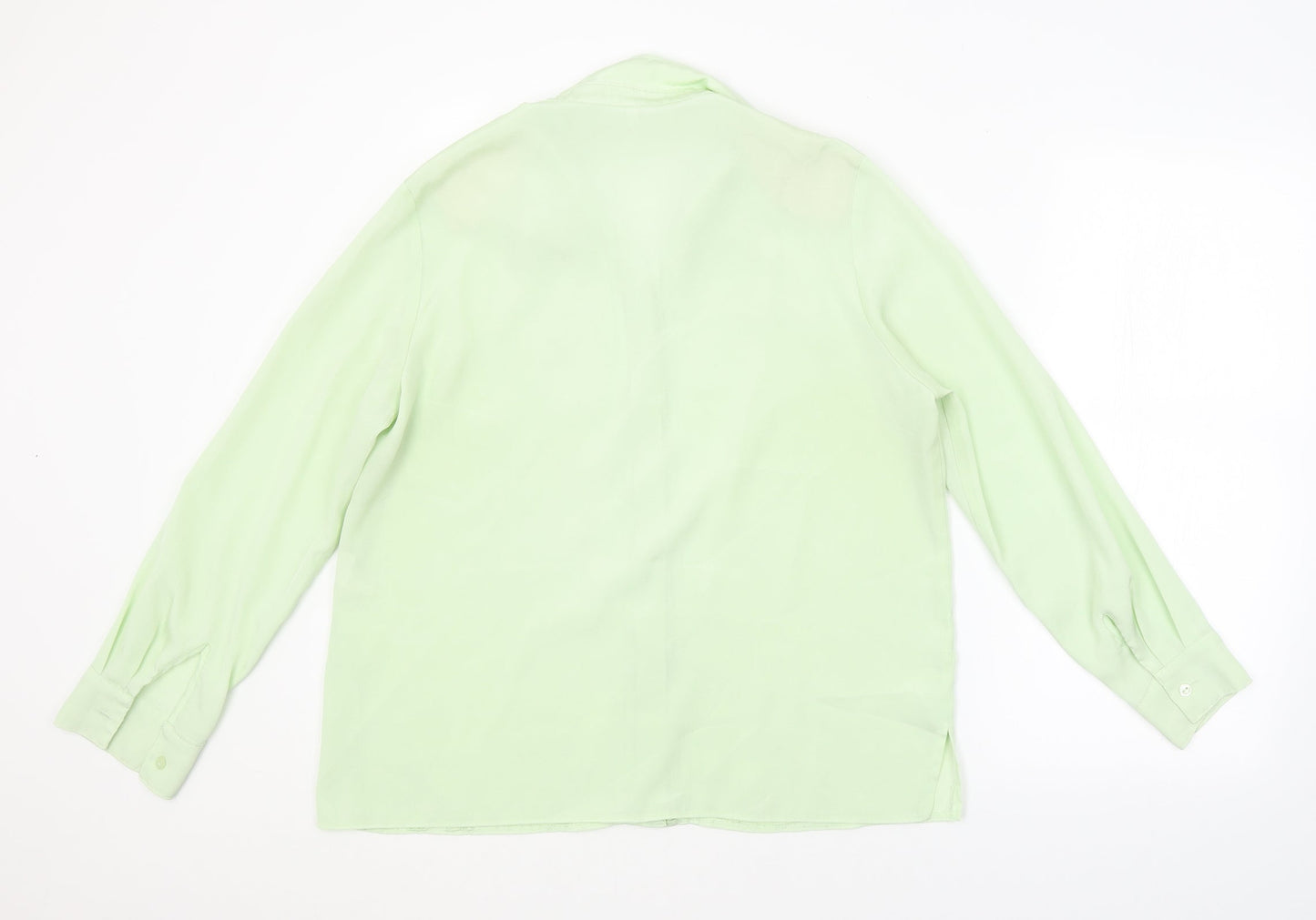 Womens UK Size 16 Preworn Green Basic Button-Up