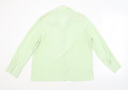Womens UK Size 16 Preworn Green Basic Button-Up