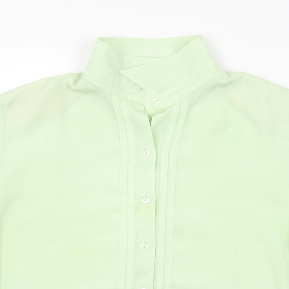 Womens UK Size 16 Preworn Green Basic Button-Up