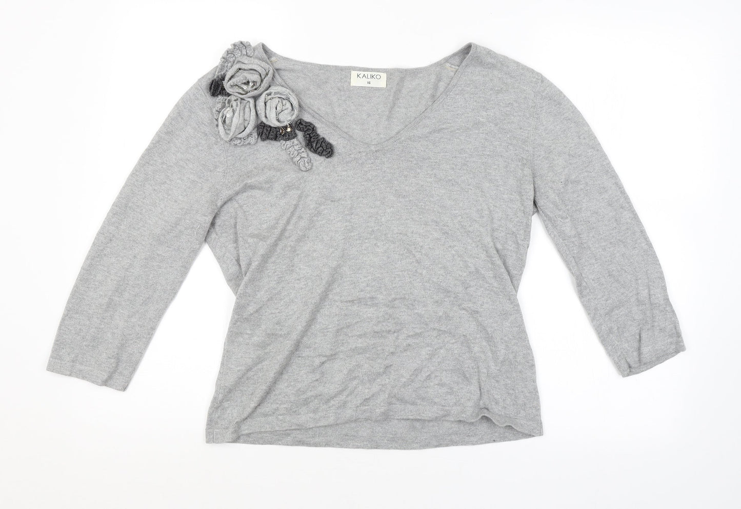 Kaliko Womens Grey   Pullover Jumper Size 16