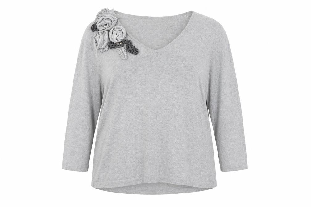 Womens UK Size 16 Kaliko Grey Pullover Jumper