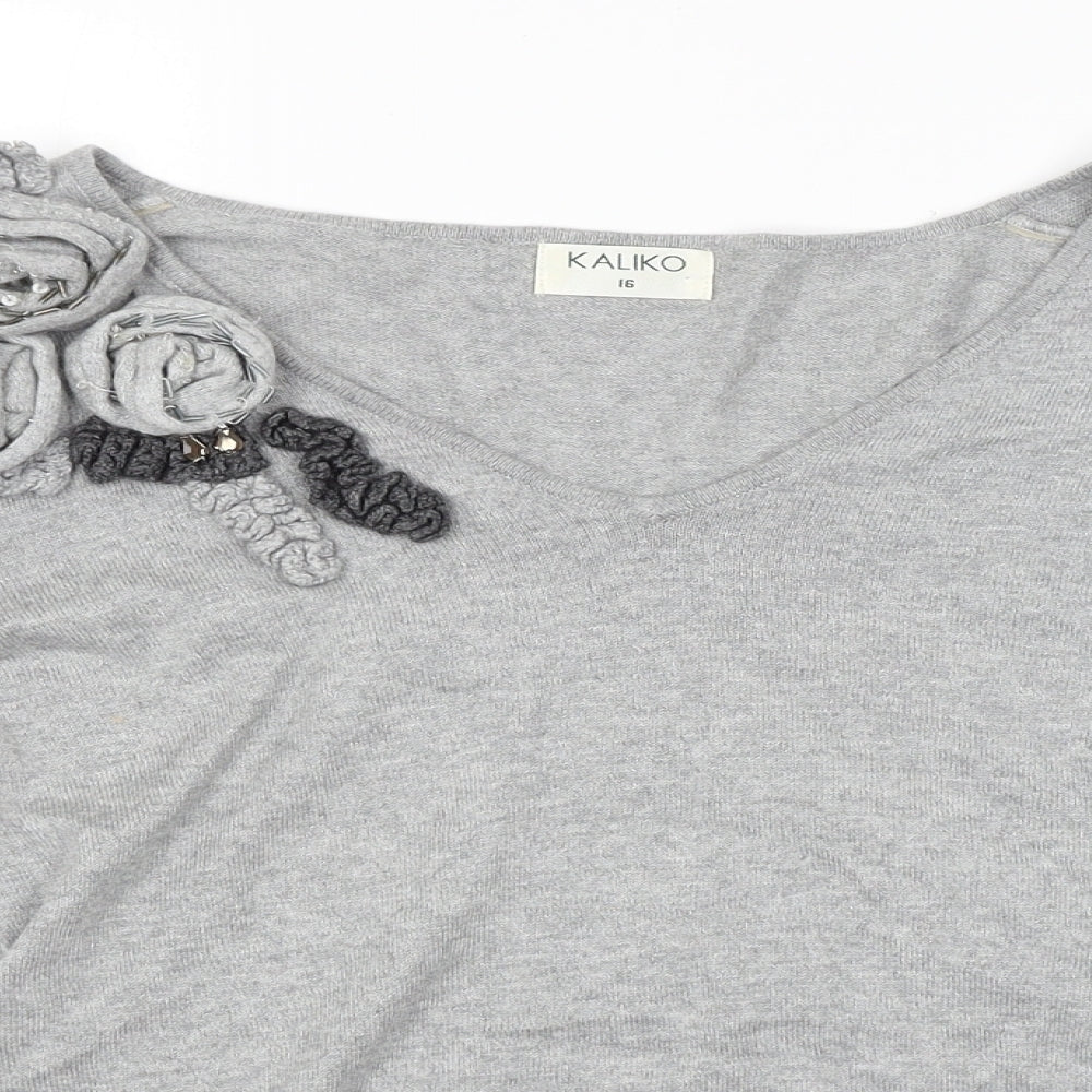Kaliko Womens Grey   Pullover Jumper Size 16