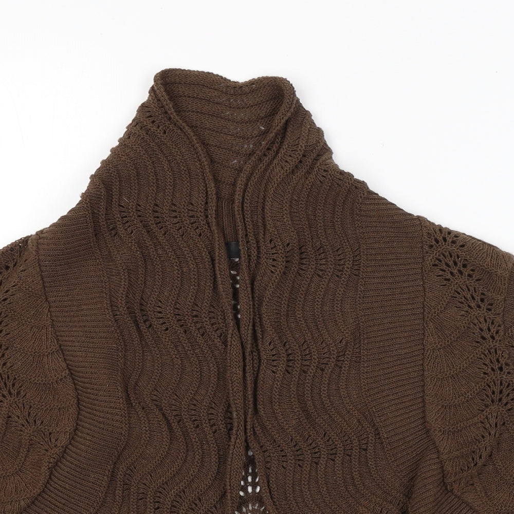 Womens UK Size S M&CO. Brown Cardigan Jumper