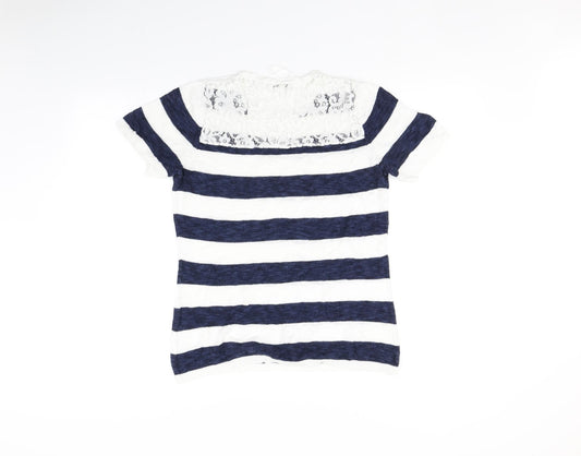 Womens UK Size M Text Multicoloured Basic T-Shirt