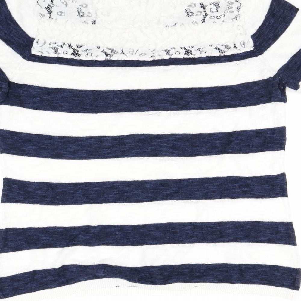 Womens UK Size M Text Multicoloured Basic T-Shirt