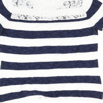 Womens UK Size M Text Multicoloured Basic T-Shirt