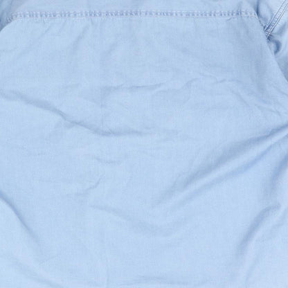 Mens UK Size M Genesis Blue  Button-Up Long Sleeve Casual Shirt