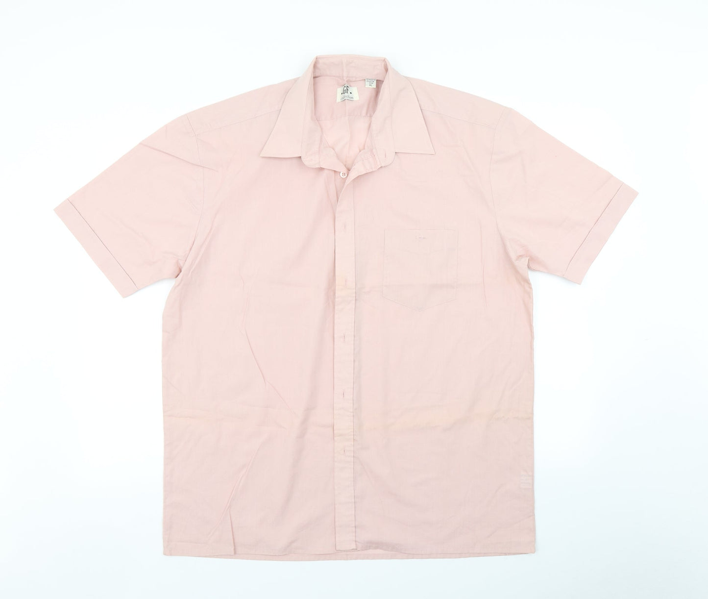 Mens UK Size XL GF Collection Pink  Button-Up Short Sleeve Casual Shirt