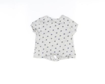 Primark Baby Grey   Basic T-Shirt Size 18-24 Months  - Star print