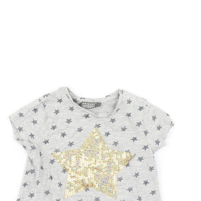Primark Baby Grey   Basic T-Shirt Size 18-24 Months  - Star print