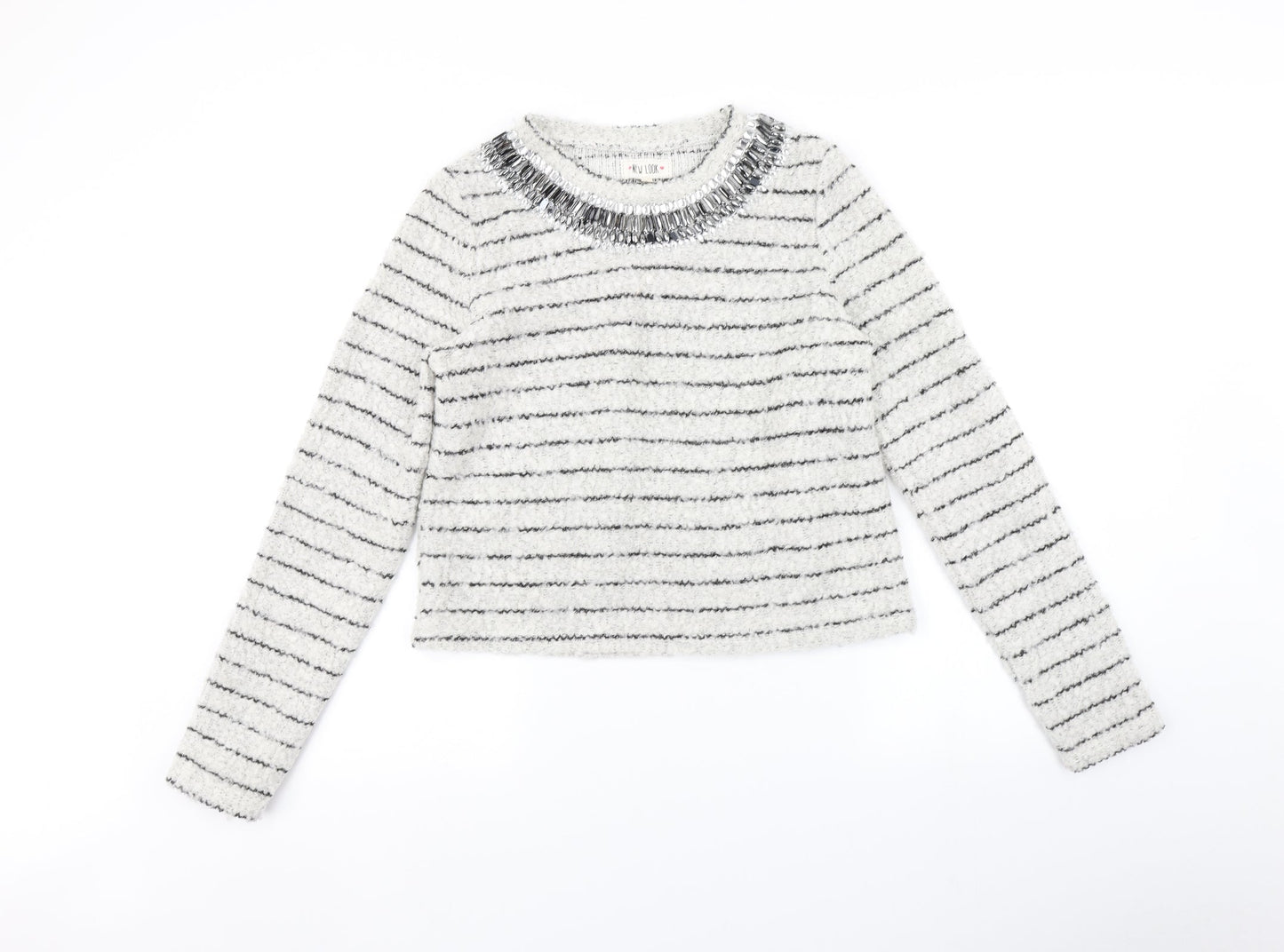 Womens UK Size 14 New Look White Pullover Jumper