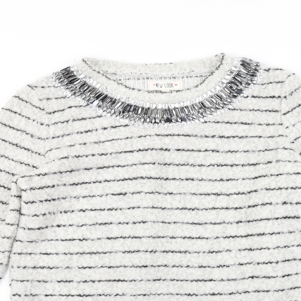 Womens UK Size 14 New Look White Pullover Jumper