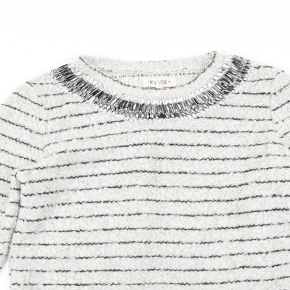 Womens UK Size 14 New Look White Pullover Jumper