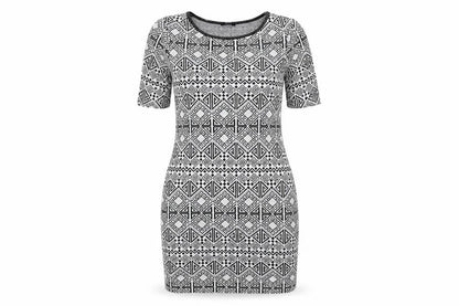 George Womens Grey Geometric  Bodycon  Size 14