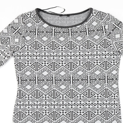 George Womens Grey Geometric  Bodycon  Size 14