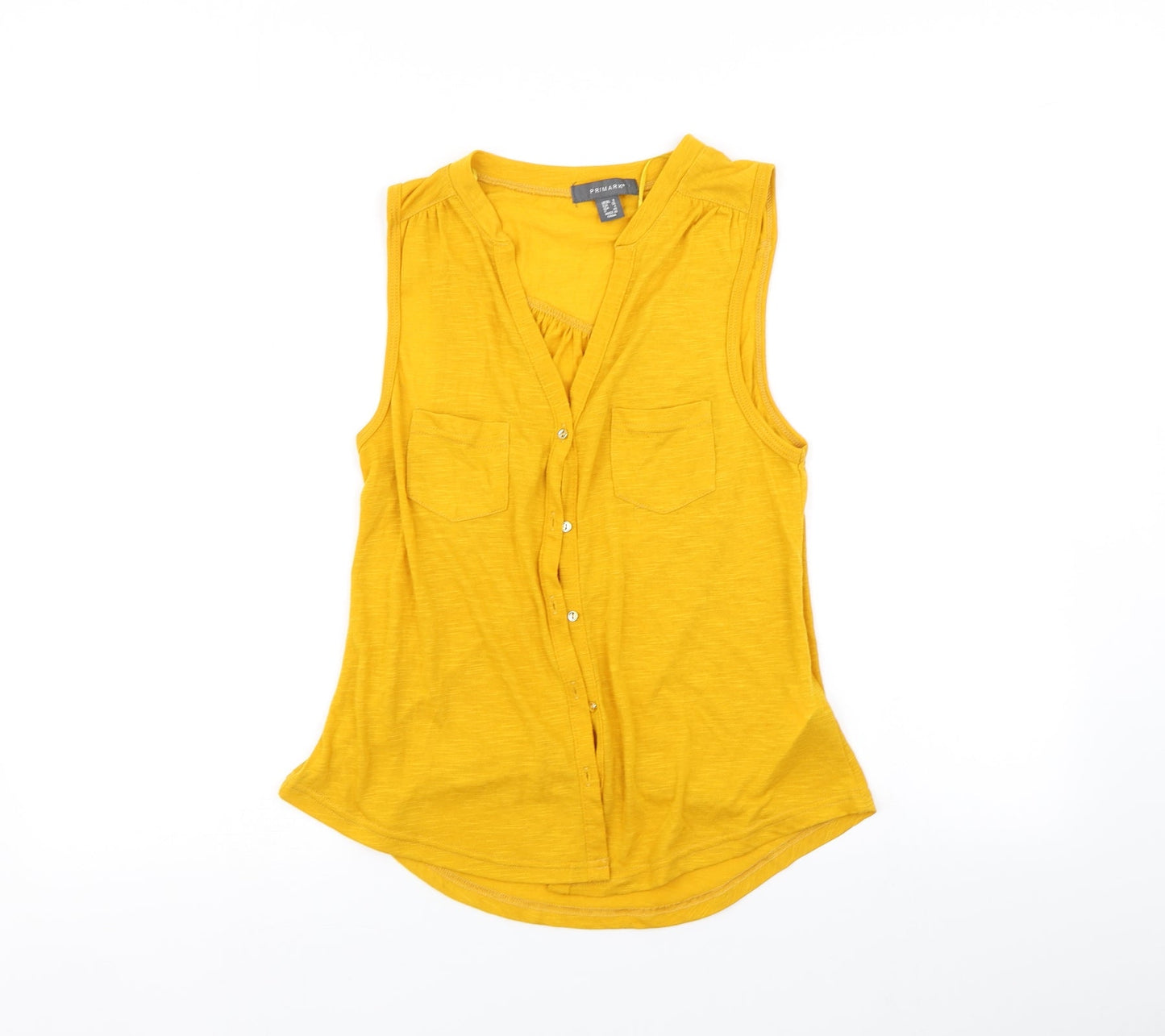 Primark Womens Yellow   Camisole T-Shirt Size 8
