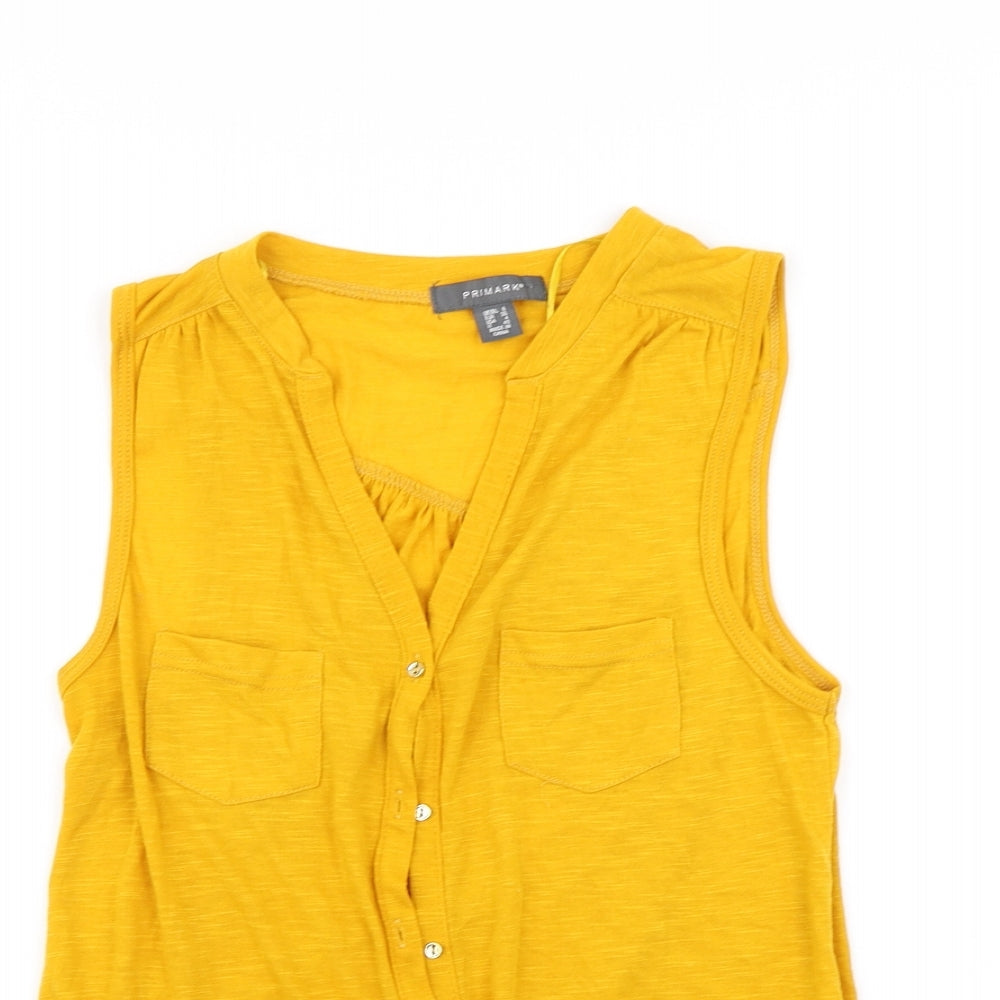 Primark Womens Yellow   Camisole T-Shirt Size 8