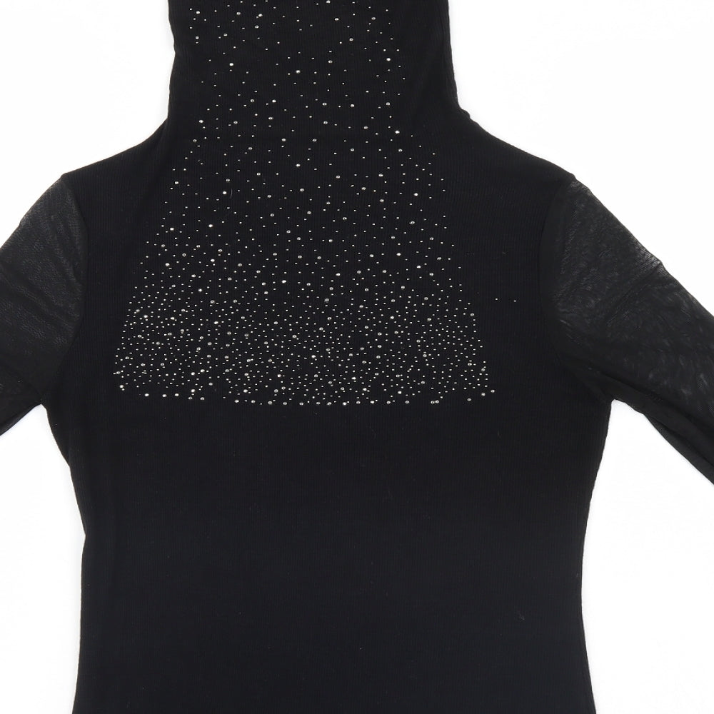 Womens UK Size  Preworn Black Basic T-Shirt