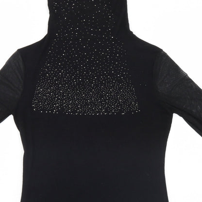 Womens UK Size  Preworn Black Basic T-Shirt