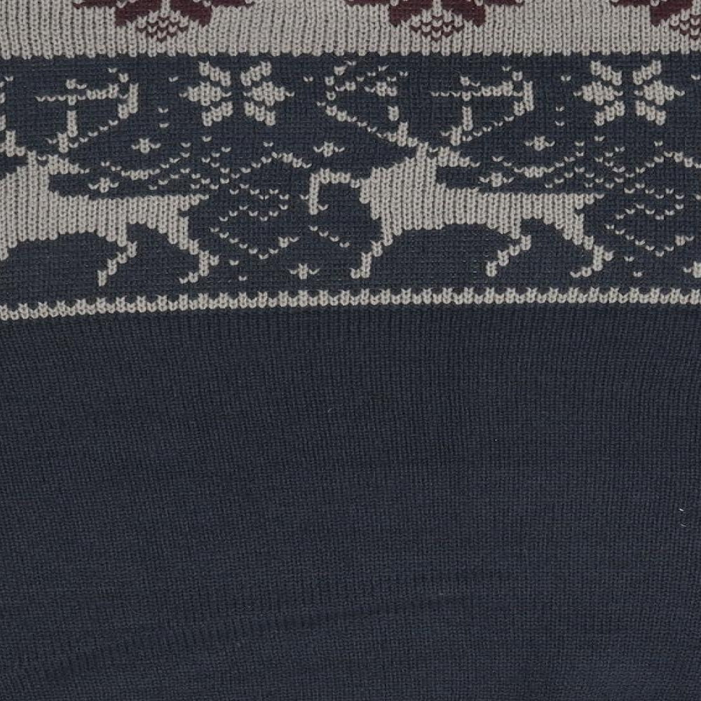 James Darby Mens Blue Fair Isle  Pullover Sweatshirt   - Christmas