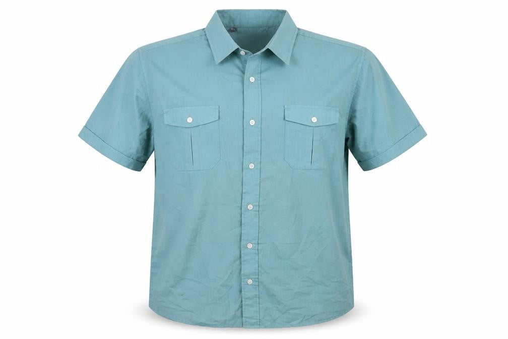 Mens UK Size L Premier Grey  Button-Up Short Sleeve Casual Shirt