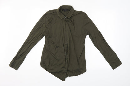 Womens UK Size S River Island Green Basic Button-Up