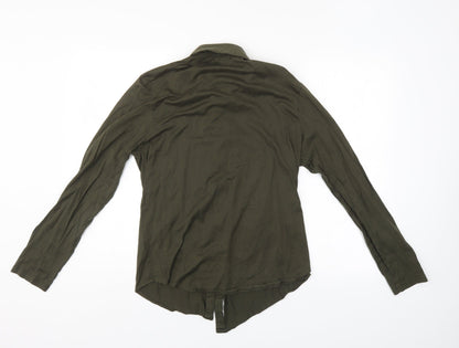 Womens UK Size S River Island Green Basic Button-Up