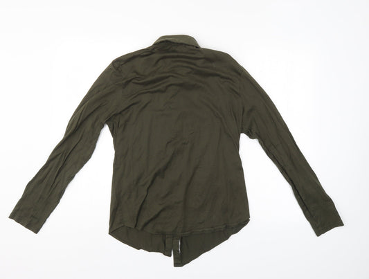 Womens UK Size S River Island Green Basic Button-Up