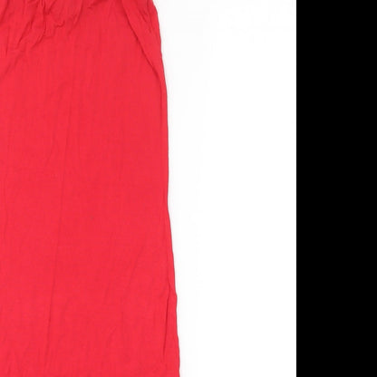 PRETTYLITTLETHING Womens Red   Straight & Pencil Skirt Size 6  - elastic waist