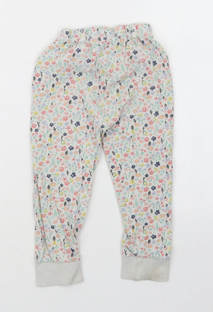 TU Girls White Floral  Capri Pyjama Set Size 3-4 Years
