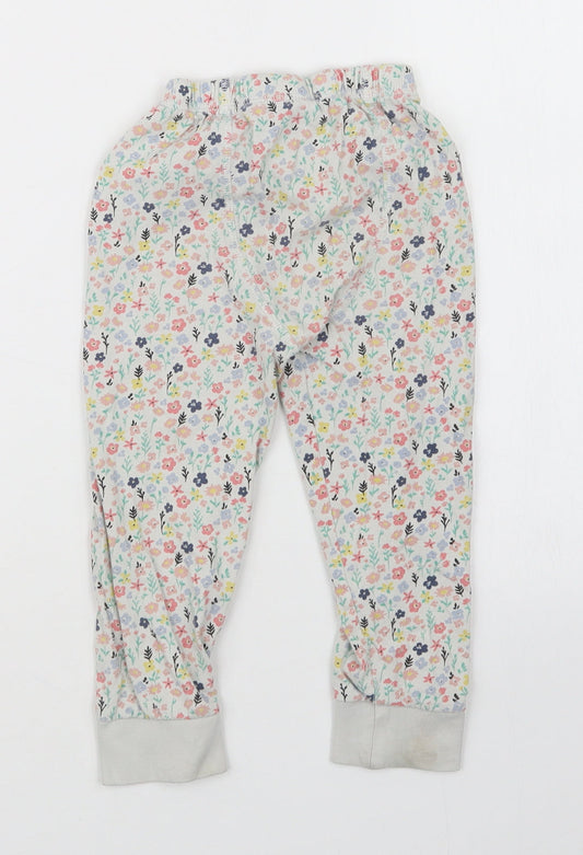 TU Girls White Floral  Capri Pyjama Set Size 3-4 Years