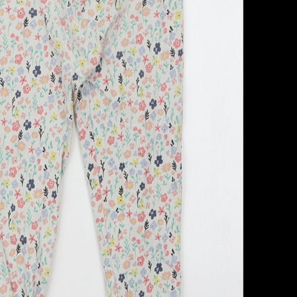 TU Girls White Floral  Capri Pyjama Set Size 3-4 Years