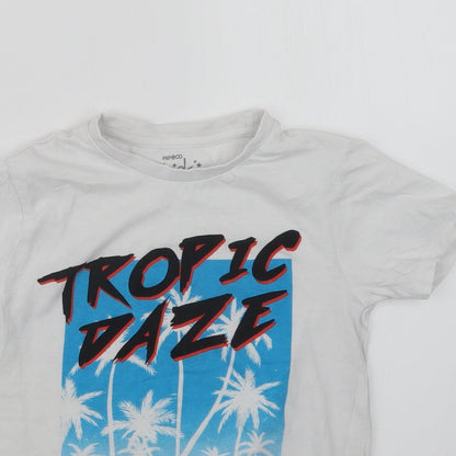 Pep&Co Boys White   Basic T-Shirt Size 8-9 Years