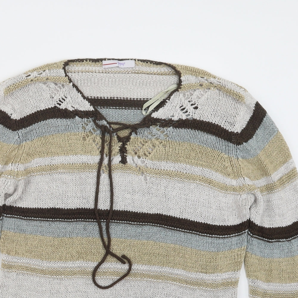 Womens UK Size 16 Papaya Beige Pullover Jumper