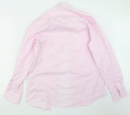 Mens UK Size 14.5 Marks and Spencer Pink  Button-Up Long Sleeve Casual Shirt