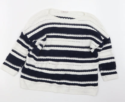 TU Womens Blue  Knit Pullover Jumper Size 14