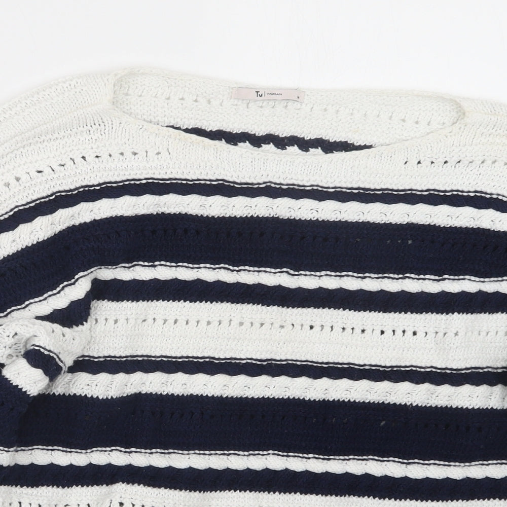 TU Womens Blue  Knit Pullover Jumper Size 14