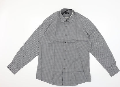 Mens UK Size 40 Disley Black  Button-Up Long Sleeve Casual Shirt