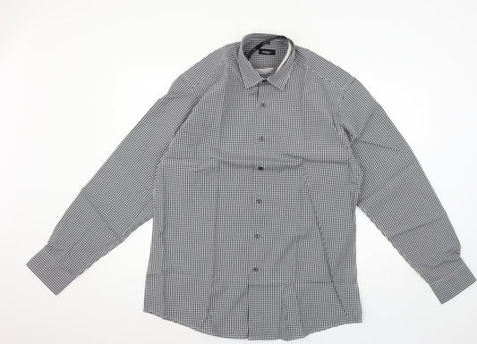 Mens UK Size 40 Disley Black  Button-Up Long Sleeve Casual Shirt