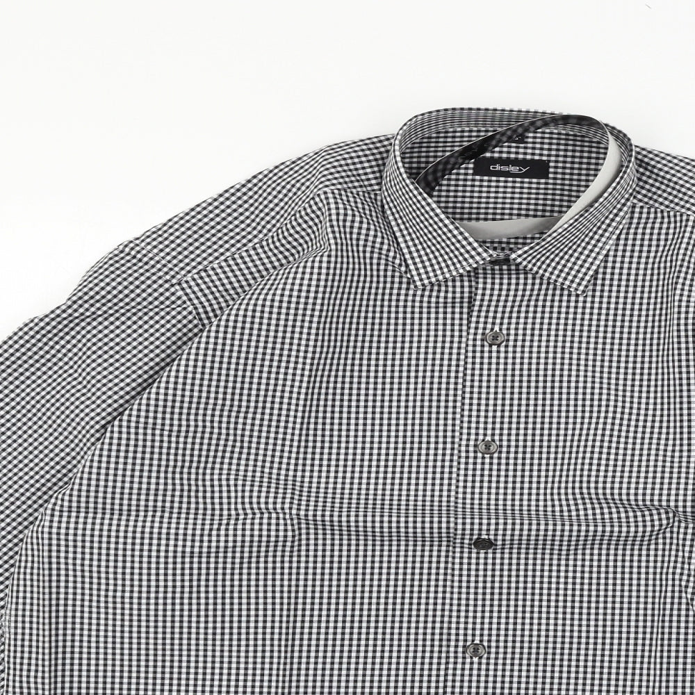Mens UK Size 40 Disley Black  Button-Up Long Sleeve Casual Shirt