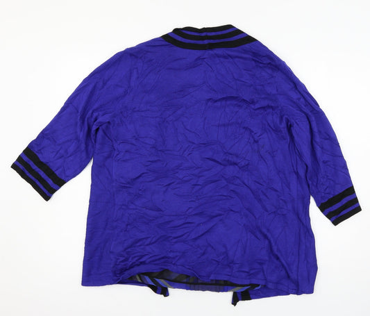 Per Una Womens Blue Geometric Knit Basic Blouse Size 18