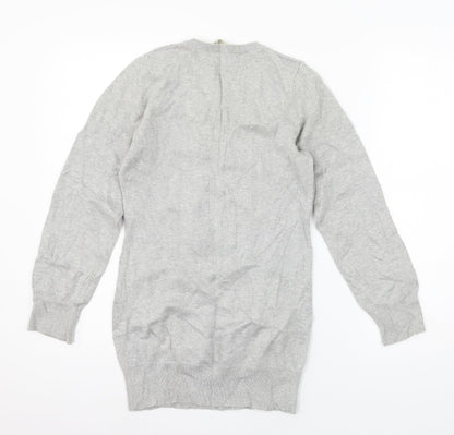 Red Herring Girls Grey  Knit Pullover Jumper Size 14 Years  - Penguin
