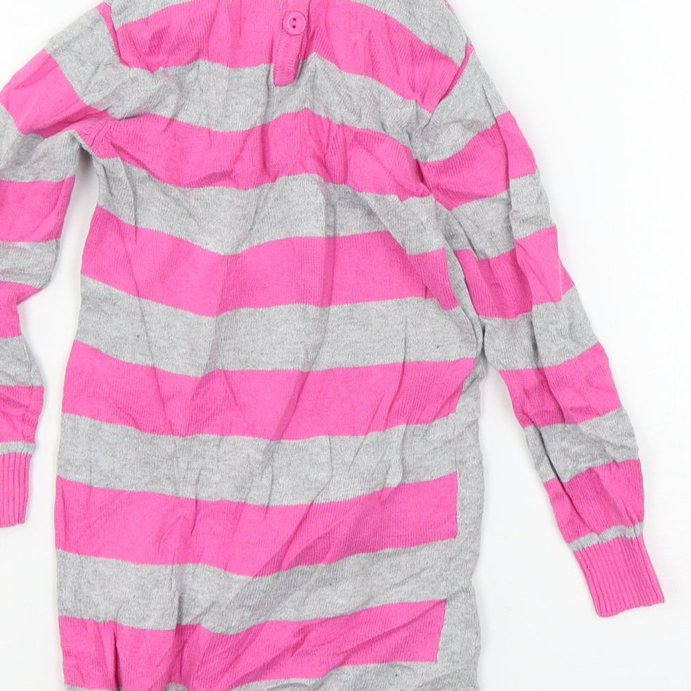 Minoti Girls Grey Polka Dot Knit Pullover Jumper Size 18-24 Months  - Rabbit